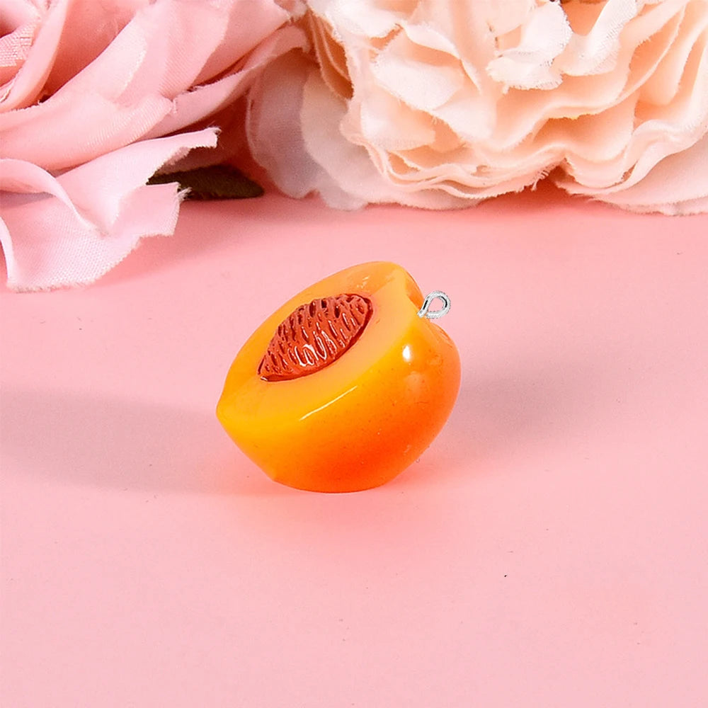 10 Piece 3D Simulated Fruit Flat Back Charms for DIY Jewelry Earrings Bracelets and Hairpins
