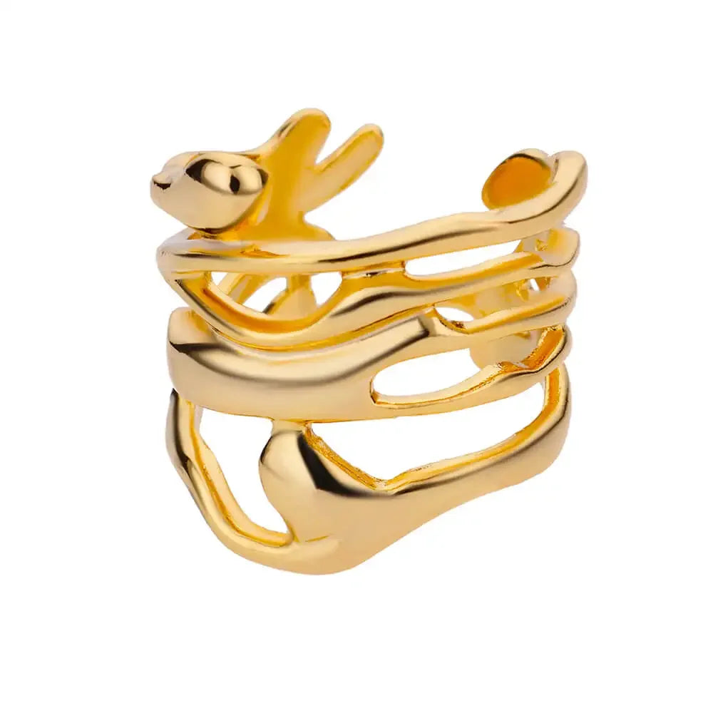 Romantic Geometric Love Ring for Women Stainless Steel Wedding Band