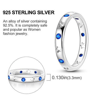 Elegant 925 Sterling Silver Heart Zircon Ring for Women Starmoon Design Engagement or Wedding Gift SER205