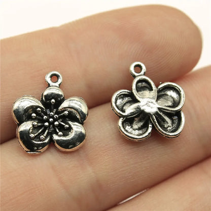 20Pc Antique Silver Sunflower Daisy Charms For Bracelets