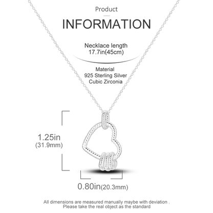 925 Sterling Silver Firefly Heart Zircon Pendant Necklace for Women Anniversary Birthday Gifts KTN010