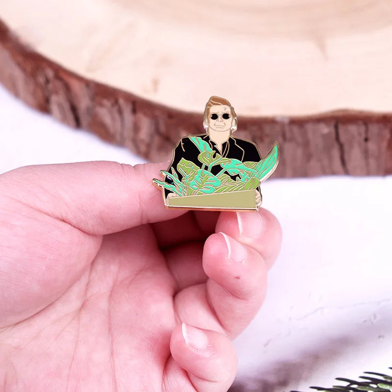 Good Omens Crowley Enamel Lapel Pin Fashion Jewelry Gift