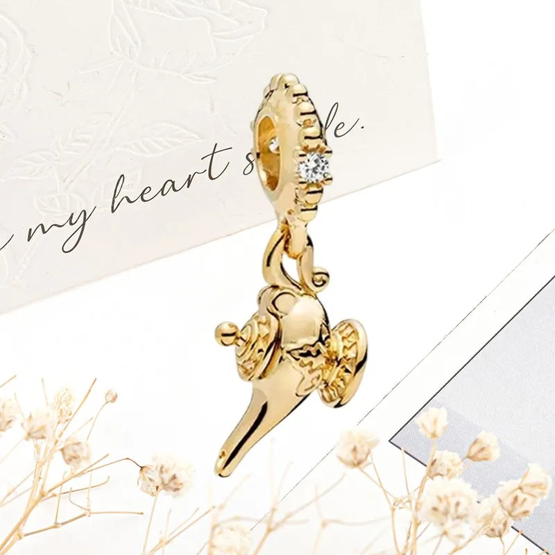 Sparkling Gold Safety Chain Infinity Snake Charm Beads