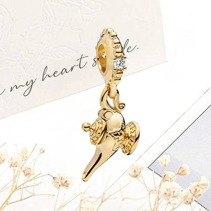 Sparkling Gold Safety Chain Infinity Snake Charm Beads