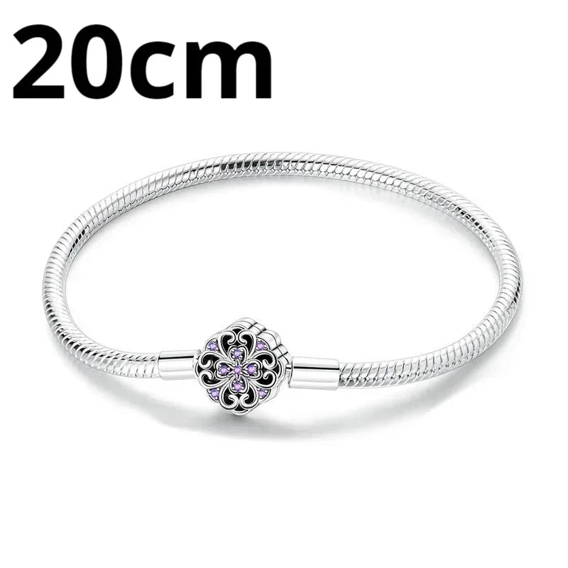 925 Sterling Silver Adjustable Gold Cross Virgin Mary Blue Eye Zircon Charm Bracelet for Women Birthday Gift