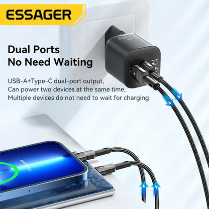 Essager 20W GaN PD USB C Charger Fast Charge for iPhone