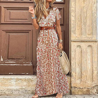 Long Dress for Women 2025 Summer Beach Bohemian Maxi Dress C
