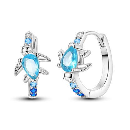 925 Silver Geometric Hoop Earrings for Women with Zircon Moon and Heart Design Fashion Jewelry Gift