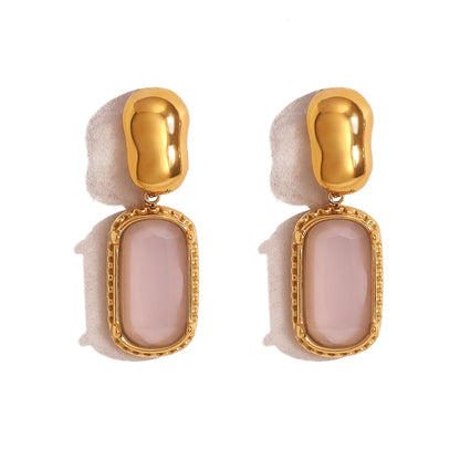 Wild and Free 18K Gold Plated Cubic Zirconia Stainless Steel Drop Earrings for Women