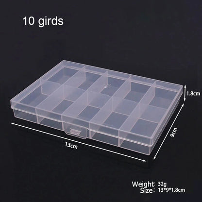 Ultimate Jewelry Organizer 6-32 Compartment Plastic Storage Box with Dividers for Beads and Crafts 10 girds
