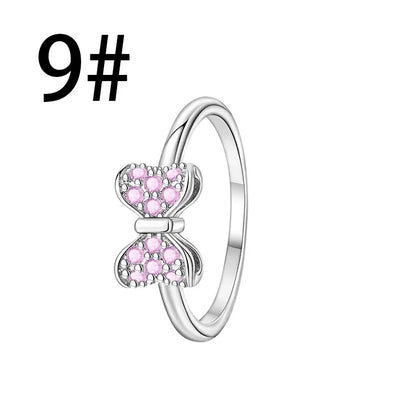 925 Sterling Silver Colorful Butterfly Heart Charms for Women DIY Jewelry Pendants Rings Earrings Bracelets