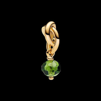Avocado Double Dangle 925 Silver Heart Eternity Charm