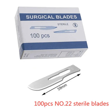 20-100pcs Top-Rated Carbon Steel Surgical Blades for DIY Phone Repair & Grooming 100pcs NO.22