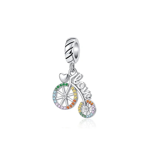 925 Sterling Silver Love Arrow Double Ring Charm for Wedding Anniversary Jewelry B1374