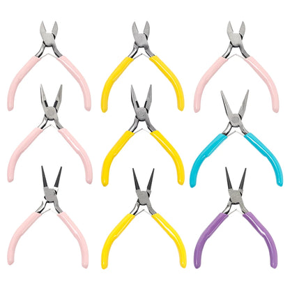 Versatile 3-Color Metal Pliers Kit for Jewelry Making and DIY Crafting