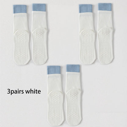 3 Pairs Hot Yoga Ankle Socks Organic Cotton Cushioned