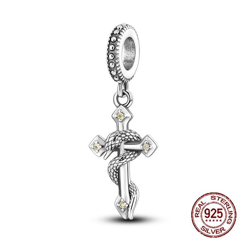 Inlaid Zircon Heart Charm Beads 925 Sterling Silver Dangle for Bracelets SMC3954
