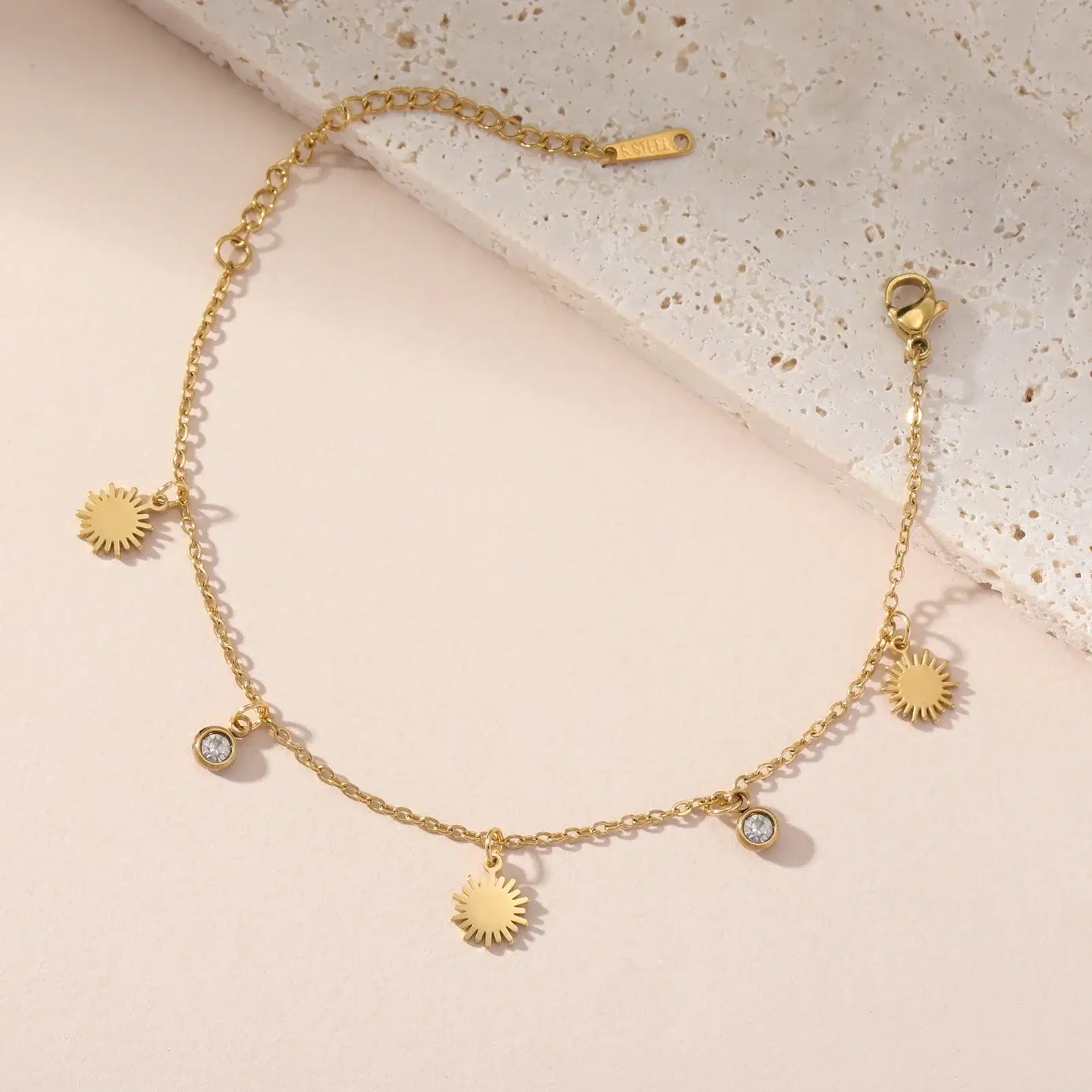 Skyrim Sun Zircon Charm Bracelet for Women - Stainless Steel Fashion Jewelry