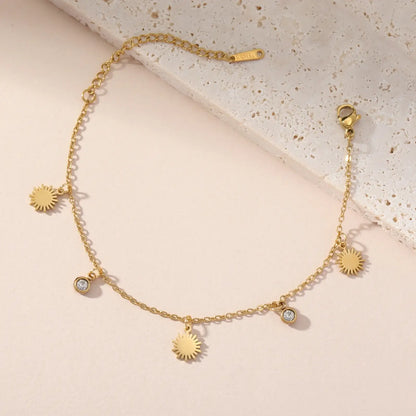 Skyrim Sun Zircon Charm Bracelet for Women - Stainless Steel Fashion Jewelry