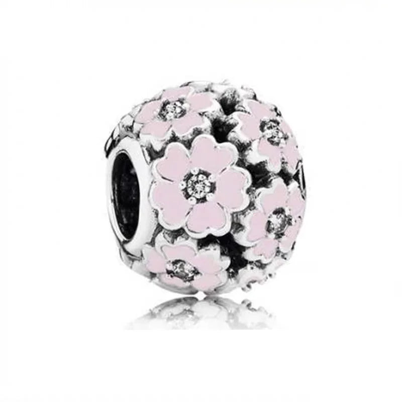 Hot Pink Murano Glass Charm Bead For 925 Bracelet Pendant