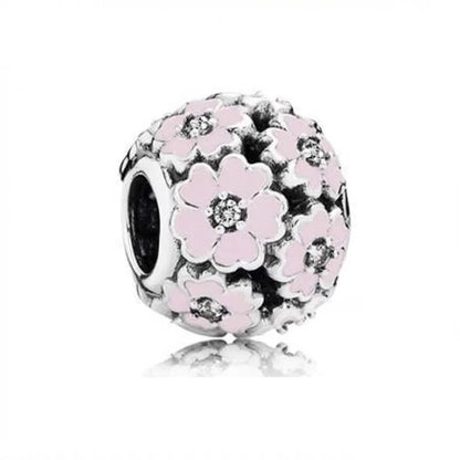 Hot Pink Murano Glass Charm Bead For 925 Bracelet Pendant