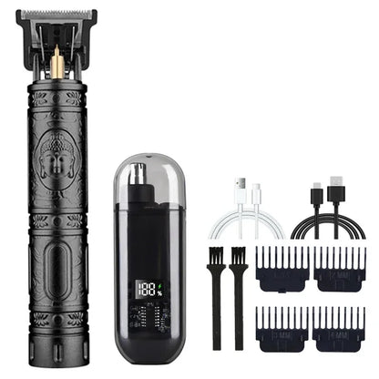 Vintage T9 Precision Hair Clipper with USB Charging and Portable Shaving Function