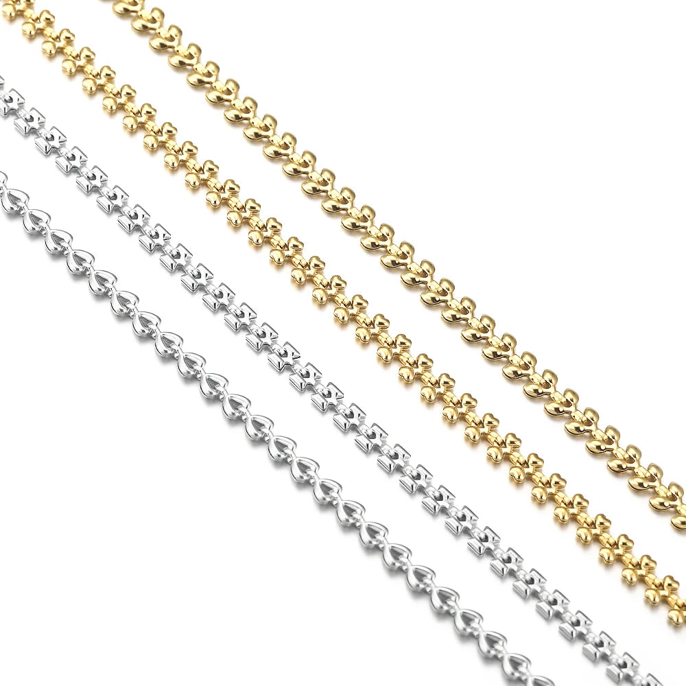 Gold Plated Stainless Steel Chain for DIY Jewelry Crafting Necklace Bracelet Anklet 1 Meter