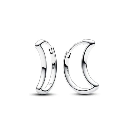 European 925 Silver Moon Snowflake Heart Shaped Stud Earrings for Women Exquisite Holiday Jewelry Gifts