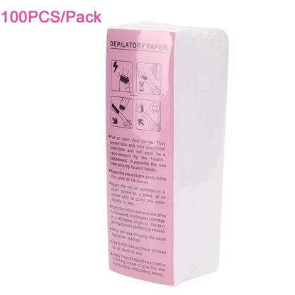 Premium Non-Woven Fabric Waxing Strips for Smooth Leg Hair Removal - Available in 20, 50, 100 Packs