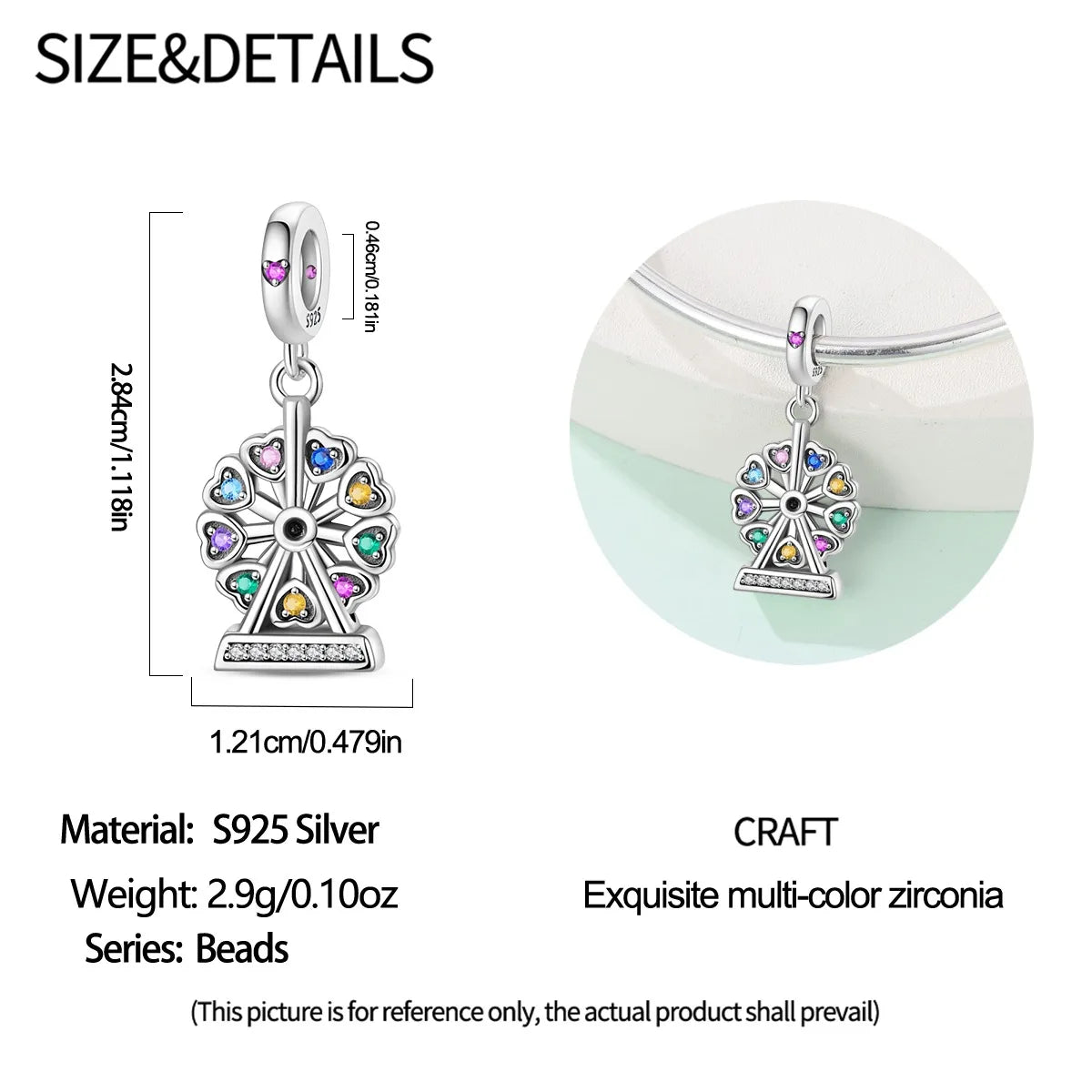 925 Sterling Silver Little Bear Butterfly Flower Fish Charms Beads for DIY Jewelry and Gift Bracelets