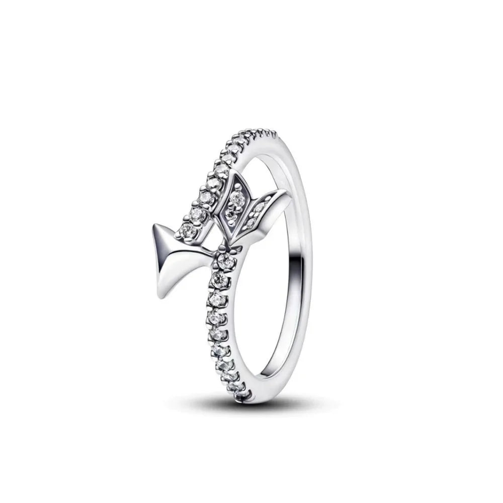 Timeless 2024 Silver Heart Charm Rings for Women with Zircon Stone P2303