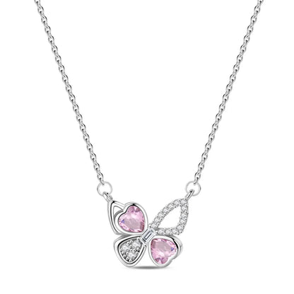 925 Sterling Silver Heart Arrow Pendant Necklace Classic Bow Tie Charm for Women Elegant DIY Gift