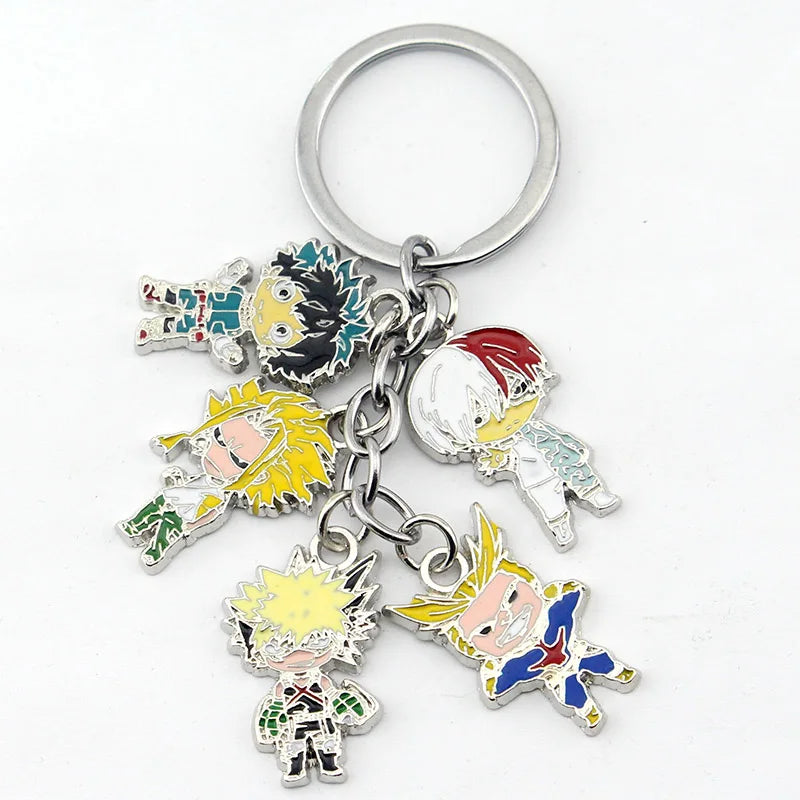 My Hero Academia Character Alloy Keychain Set Midoriya Bakugo Todoroki