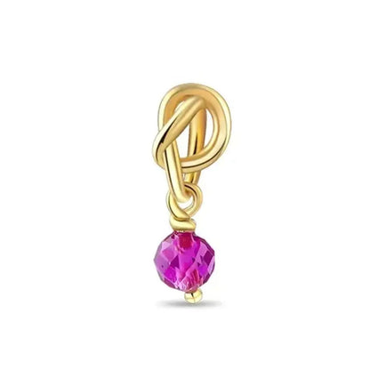 European 925 Sterling Silver Birthstone Pendant Charm Bead for Bracelet and Necklace Jewelry for Women