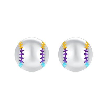 Original 925 Sterling Silver Sports Ball Charms Earrings Beads Pendants for Bracelet Necklace Jewelry Gift