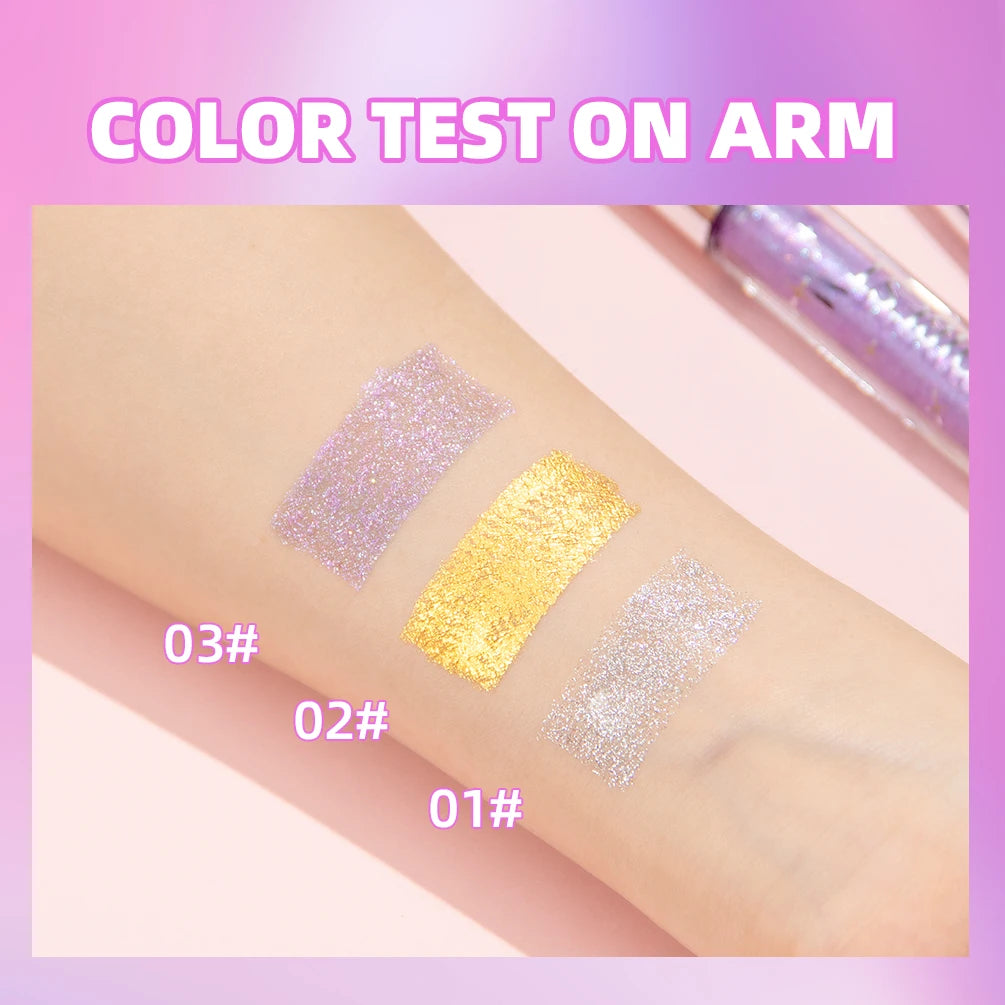 Diamond Mascara with Shining Galaxy Sequins for Thick Curling Glitter Eyelashes Quick Dry and Sweat Proof Shimmer Makeup