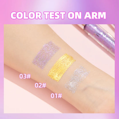 Diamond Mascara with Shining Galaxy Sequins for Thick Curling Glitter Eyelashes Quick Dry and Sweat Proof Shimmer Makeup
