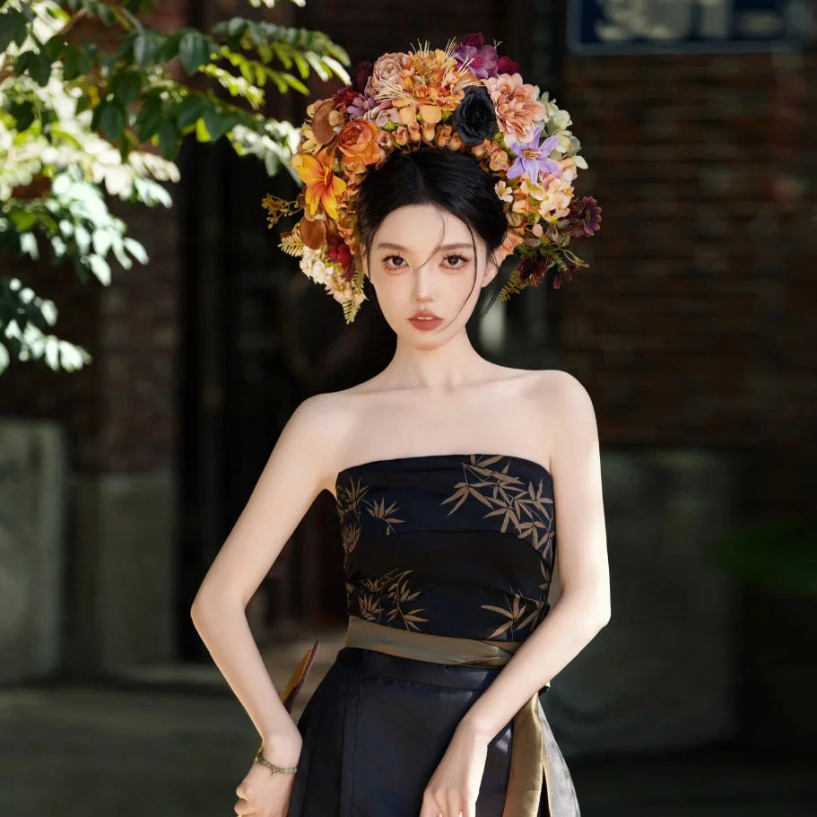 Elegant Floral Crown Headband for Women and Girls - Perfect Wedding and Festival Accessory