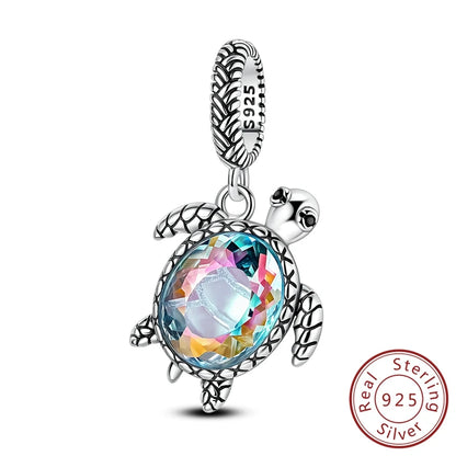Elegant 925 Sterling Silver Turtle Pendant Beads for Bracelets KSC416