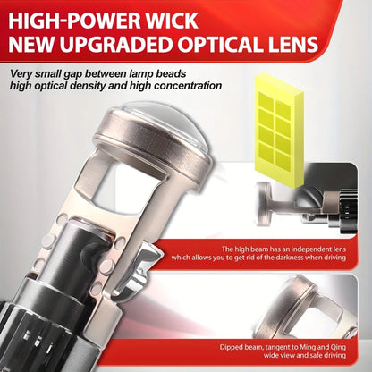 240W High Power LED Lens Bulbs 6000K CSP Bright Chip Projector Easy Install for H7 H11 9005 9006