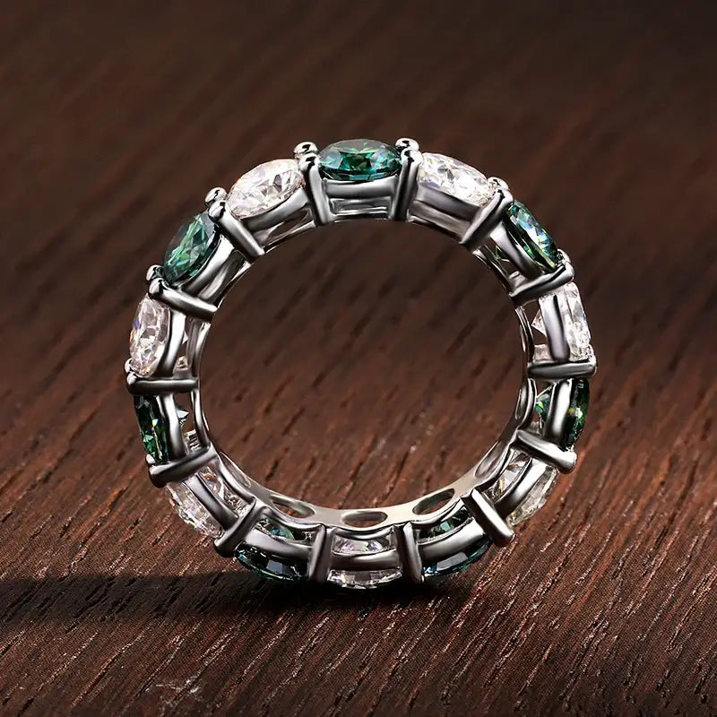 Knobspin D VVS1 Moissanite Rings for Women - Colorful Lab-Grown Diamond Jewelry