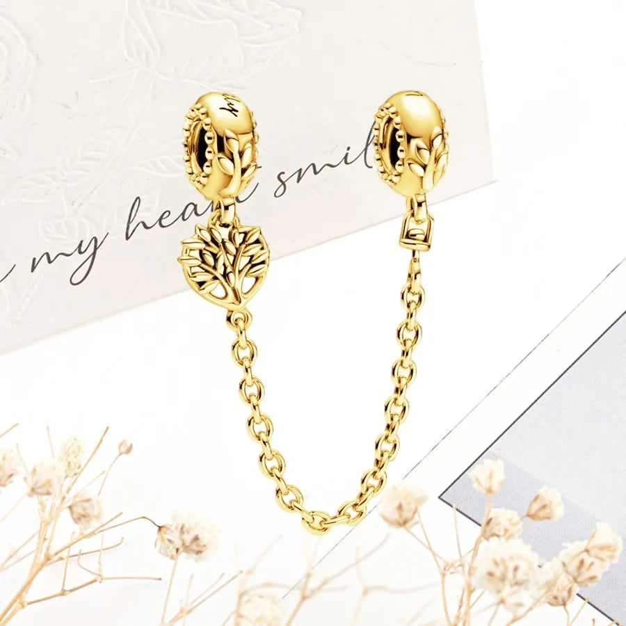 Sparkling Gold Safety Chain Infinity Snake Charm Beads