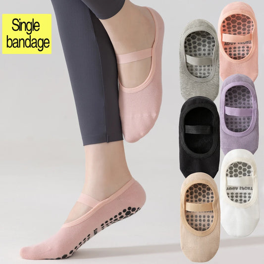3 Pairs Womens No Show One Band Anti Slip Yoga Socks