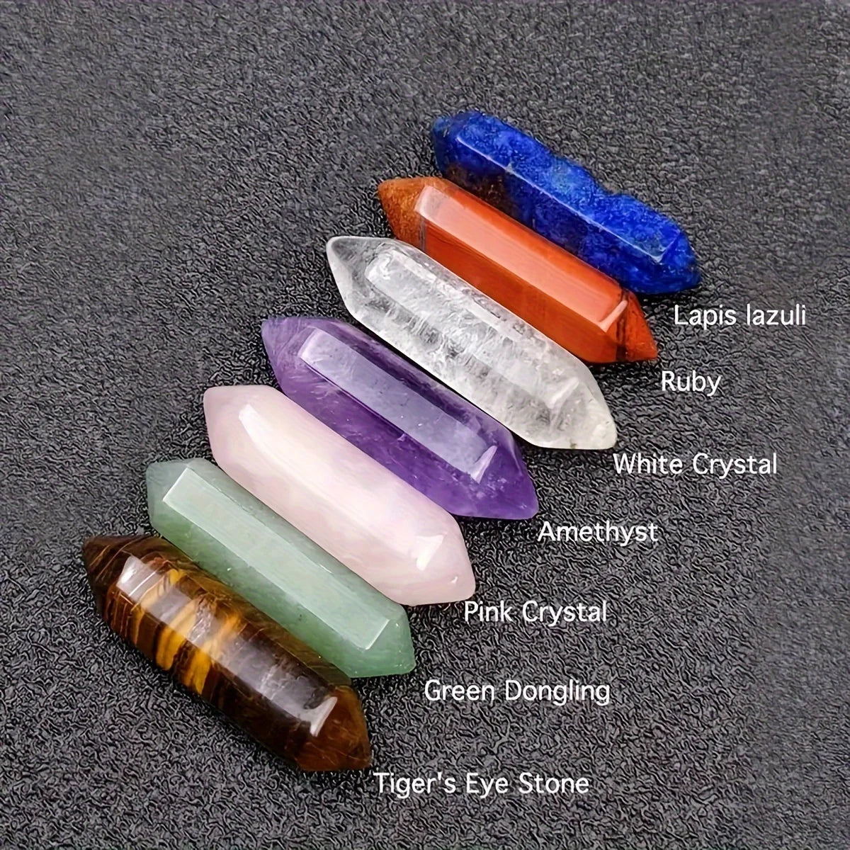 14PCS Chakra Crystal Pillar Set for Yoga and Energy Healing Decor