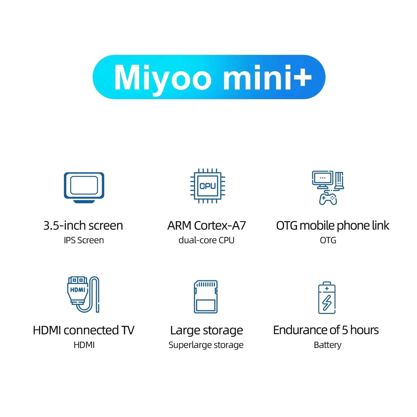 Miyoo Mini Plus 3.5 Inch IPS Retro Handheld Game Console 3000mAh Portable Video Player