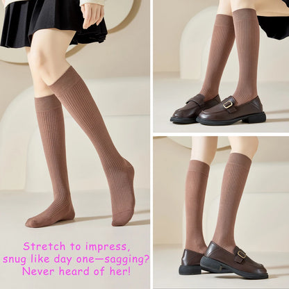 Lightweight Stackable Seamless Cotton Blend Mid Calf Socks