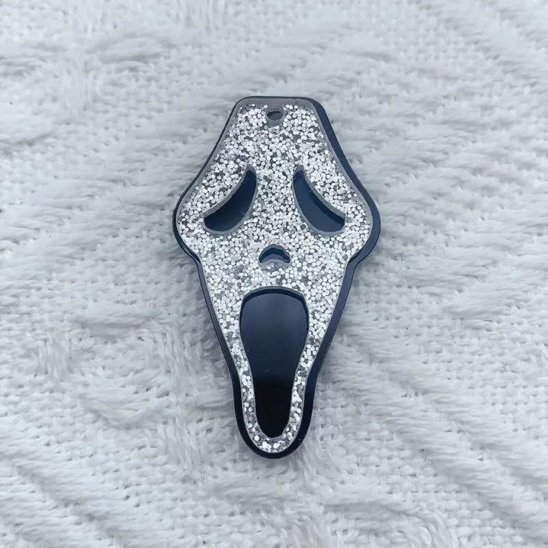 10Pcs Halloween Ghost Acrylic Skull Charms For DIY Jewelry