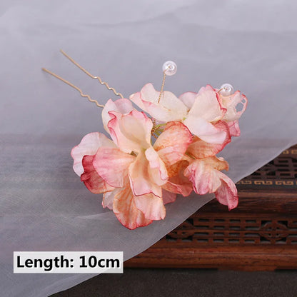 Elegant Rose Flower U-Shaped Hairpins for Wedding Brides and Women