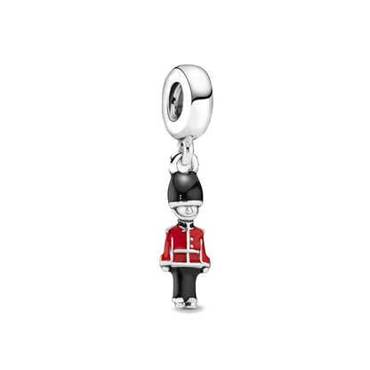 925 Silver Couple Charm Beads for DIY Bracelets Elegant Jewelry B5805