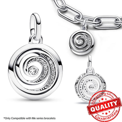 Elegant 925 Sterling Silver Pearl Heart Key Pendant for Bracelets and Necklaces FCC341